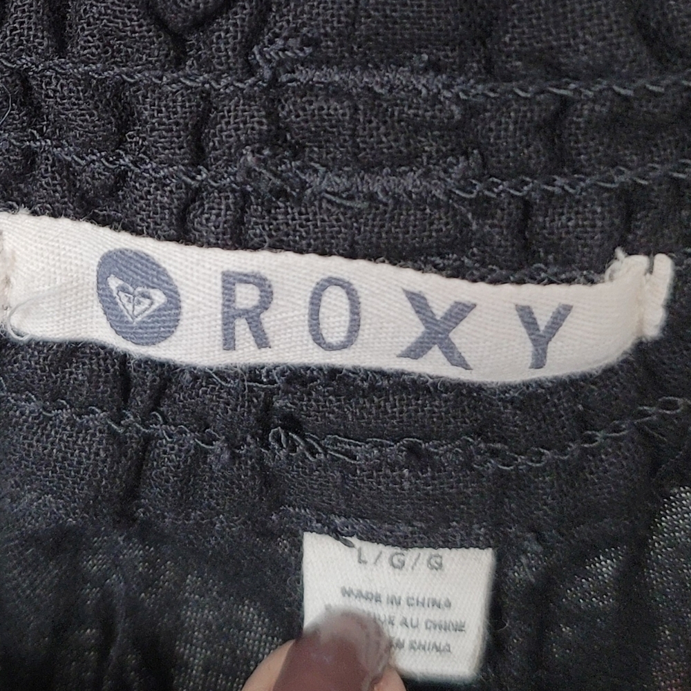 Roxy Ocean Side Linen Blend Beach Pants in Black - Picture 10 of 15